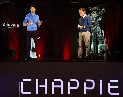 NH 3DD Hologram Chappie Press Conf Hugh Jackman left 